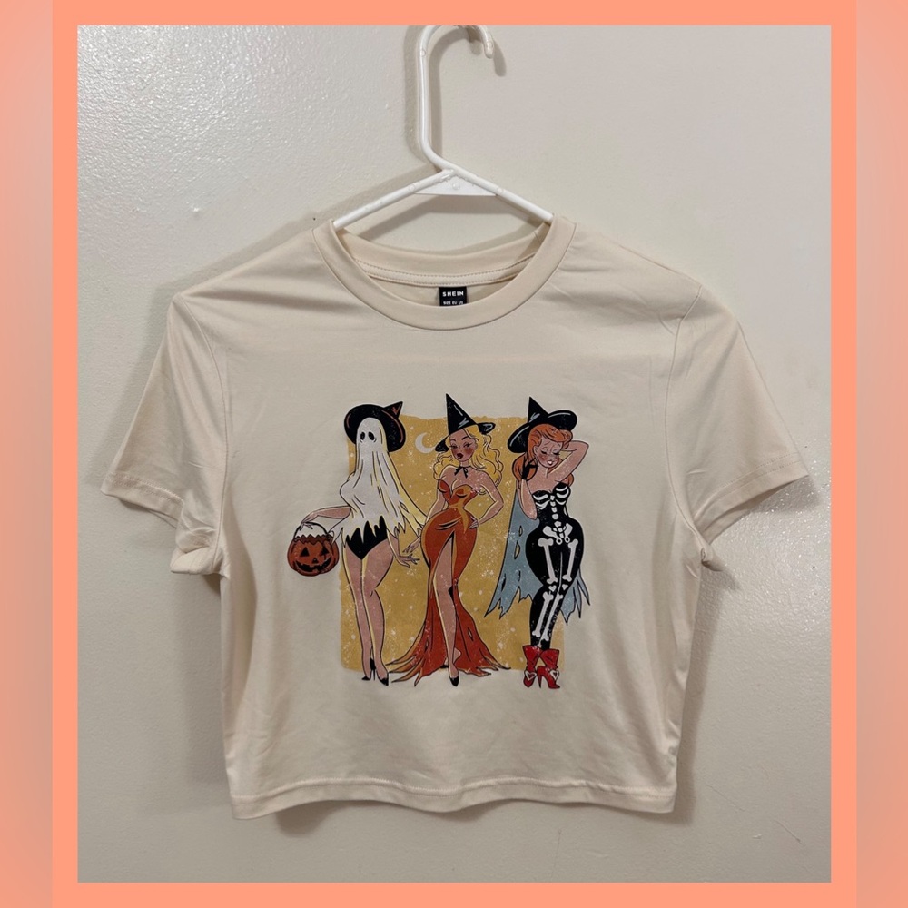 🎈New! SHEIN Halloween Tan Crop 🎈Top